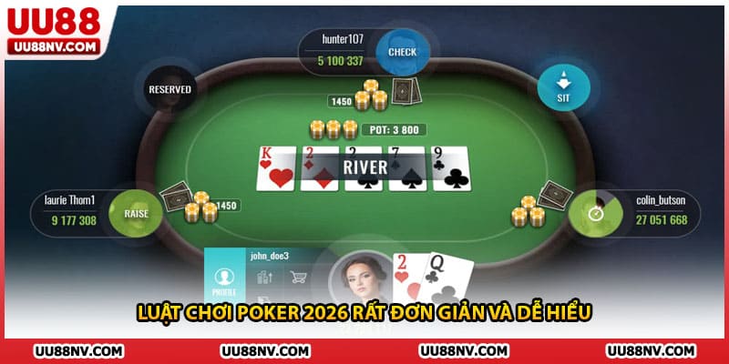 Luật chơi poker 2026 rất đơn giản và dễ hiểu